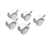 Topstar Roulettes pour chaises de bureau pour sol dur, lot de 5 Topstar Rouleau S'Neaker, diamètre 50 mm/taille du stylo 10 mm, blanc/gris, en plastique