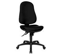 Topstar Siège de bureau NOA Tissu Noir Hauteur réglable - Dossier Roulettes Mécanisme Synchrone
