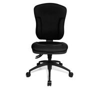 Topstar Siège de bureau Sacha Tissu polyester Noir Hauteur réglable - Dossier Roulettes