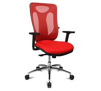 Topstar Sitness Net Pro 100 Chaise de Bureau avec accoudoirs réglables en Hauteur Rouge
