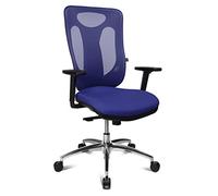 Topstar Sitness Net Pro 100 Chaise de Bureau Ergonomique, mécanisme de synchronisation des Points, avec accoudoirs réglables en Hauteur, Tissu, Bleu