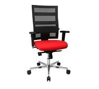 TOPSTAR Sitness X-Pander Plus Chaise de Bureau Ergonomique avec accoudoirs Multifonctions, Articulation Body-Balance Tec, Tissu, Rouge/Noir, 61 x 59 x 130 cm