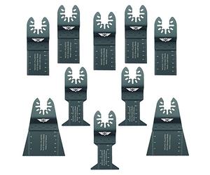 TopsTools 10pcs FAKA10F Fixation rapide Lames multitool Pro | Compatible avec DeWalt, Stanley, Black & Decker, Bosch, Fein (Non-StarLock), lames mixtes coupent bois, métal et plastique