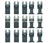 TopsTools 15pcs FAK15 Fixation rapide Lames multitool Longue durée | Compatible avec DeWalt, Stanley, Black & Decker, Bosch, Fein (Non-StarLock), lames mixtes coupent bois, métal et plastique