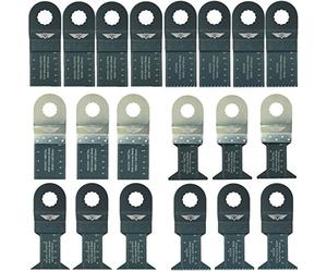TopsTools 20pcs WXK20J Lames multitool Longue durée | Compatible avec Worx, lames mixtes coupent bois, métal et plastique