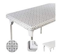 TopTableCloth Nappe élastique sur Le Coin pour Table Pliante, 1,8 m, 76,2 x 182,9 cm, imperméable, Bord élastique, ajustée, pour Voyage, Noël, Pique-Nique, fête, extérieur