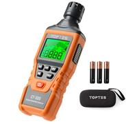 TopTes CT-300 Détecteur Monoxyde de Carbone Portable, Détecteur CO+Alarme Sonore et Visuelle, 0-5000PPM, Alarme CO, Écran LCD Rétroéclairé, pour Maison, Voiture, Camping, Voyage (3 Piles)-Orange