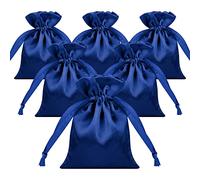 TOPTIE 50 PCS Sacs-cadeaux en satin bleu royal 3,1x4,3 pouces, sacs à bijoux avec cordons, faveurs de fête de Noël