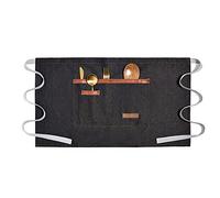 TOPTIE Demi-tablier unisexe en denim avec poches Tablier jean pour serveur, serveuse, barista, barman