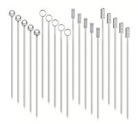 TOPTIE Lot de 20 Pics à Cocktail, brochettes d'apéritif en Acier Inoxydable de 10,2 cm, Cure-Dents décoratifs de fête