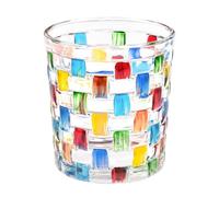 Toptime Photophore, Bougeoir Verre Colorés Chandelier Romantique Transparent, Support Bougie Colour Clash pour Décoration Maison, Porte Bougie Vintage pour Fêtes, Anniversaires, Mariages, Noël