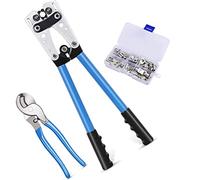TOPWAY Pince Sertir Cosse, Outil de Sertissage de Bornes 6-50mm² + 240 mm Coupe-câble + 60PCs Kit de Bornes de fil de Cuivre, Outil d'électricien Manuel pour Cosse de Câble 4164346