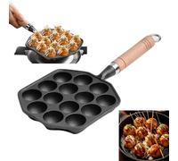 Topyond Takoyaki Grill Pan, 14 Trous 3.8 cm Poêle Takoyaki En Fonte | Antiadhésive Takoyaki Pan Avec Poignée Amovible, Poele A Trou, Takoyaki Maker, Boules De Crêpes
