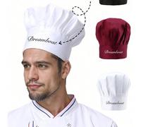 Toque de chef personnalisable, bonnet de cuisine réglable anti-poussière pour boulangeries, cafés, restaurants, services de traiteur, filet à cheveux lavable et anti-huile avec sangle élastique, visiè