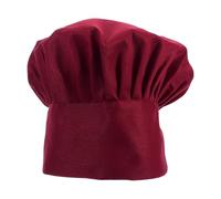 Toque de Chef Réutilisable en Tissu Rouge Cuisine Professionnelle | Bandeau Réglable, Design Plissé Élégant, Confort Longue Durée, pour Boulangerie et Service Buffet