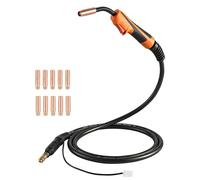 Torche de soudage MIG/MAG 100 A - Pistolet de soudage - Faisceau de câbles de 3 m - Pointes de contact/buses de 0,8/0,9 mm - Buses de rechange incluses - Pour soudage MIG/MAG sous gaz protecteur - Pro