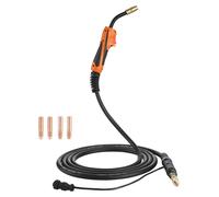 Torche de soudage MIG SucceBuy 150A avec tuyau de 4,57 m, pistolet de soudage IG avec 5 buses de rechange de 0,8 et 0,9 mm, accessoires de soudage pour appareils de soudage sous gaz protecteur, compat