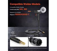 Torche de soudage MIG VEVOR 130A avec câble de 3 m, pistolet de soudage MIG avec 11 buses de rechange et soudure en double V, accessoires de soudage professionnels compatibles avec le Lincoln Magnum 1