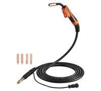 Torche de soudage MIG VEVOR 150A avec tuyau de 4,57 m, pistolet de soudage IG avec 5 buses de rechange de 0,8 et 0,9 mm, accessoires de soudage professionnels. Compatible avec le poste de soudage sous
