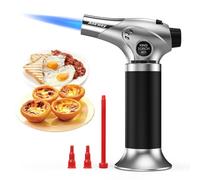 Torche de soufflage culinaire rechargeable, Ankway chalumeau de cuisine professionnel, multifonctionnel torche à gaz butane cuisiner, crème brûlée (butane non inclus) (Noir)