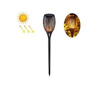 Torche Solaire Effet Flamme 96 LED Pour Jardin IP65 Autonomie 8 à 10 h