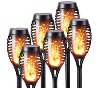 Torche solaire - Lot de 6 - Effet flamme réaliste - IP65