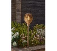Torche solaire - SMART GARDEN - Lumina - Faux rotin - Naturel - x2 - 70 x 15 x 15cm