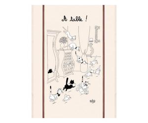TORCHON COTON GRANDE TAILLE 60x80cm LES CHATS DUBOUT RETOUR DES COURSES