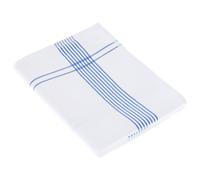 Torchon de cuisine 50x70 cm nid d'abeille WAFFLE PIQUET blanc filet bleu