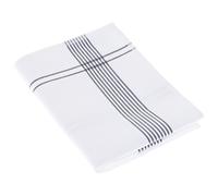 Torchon de cuisine 50x70 cm nid d'abeille WAFFLE PIQUET blanc filet gris