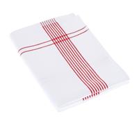 Torchon de cuisine 50x70 cm nid d'abeille WAFFLE PIQUET blanc filet rouge