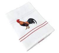 Torchon de cuisine 50x70 cm WAFFLE BRODÉ coton rouge broderie coq