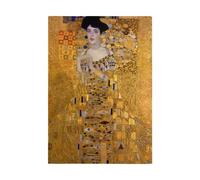 Torchon de Cuisine et Essuie-Mains - Peinture Gustav Klimt Portrait d'Adèle Bloch Bauer I Art Vintage Original Or Doré - Linge Décoratif Absorbant Tissage Panama Format 36x50 cm Imprimé en France