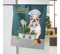 Torchon de Cuisine Imprimé Hot Dog 50x70cm Bleu