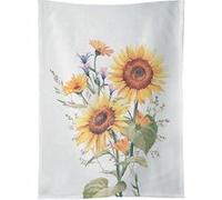 Torchon en coton Tournesols 50 x 70 cm BLANC G