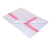 Torchon Heritage Coton 238.V TISSAGES DE BEAULIEU 100% coton rayé blanc rose/rouge Blanc avec accents rose/rouge