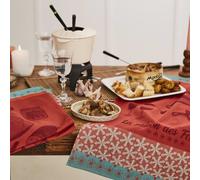 Torchon Imprimé En Jacquard De Coton Rouge 50x75cm Rouge
