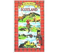 Torchon souvenir souvenir avec bordure tartan rouge