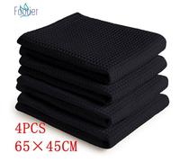 Torchons de Cuisine 100% Coton, 4PCS Serviettes de Cuisine 65 x 45 cm, Torchon à Vaisselle Doux et Absorbants, Lavable en Machine