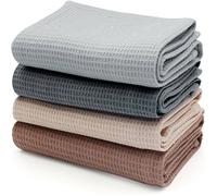 Torchons De Cuisine 100% Coton Lot De 4 Essuie Main Super Absorbants Et Durables 35x35cm Pour Vaisselle Et Séchage Dans La Maison