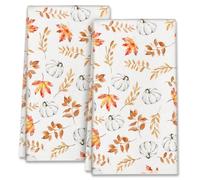 Torchons de Cuisine en Forme de Citrouilles,Lot de 2 Torchons de Cuisine d'automne,d'Érable Citrouille Torchons de Cuisines Automne,Torchons d'automne pour Cuisine Décoration Saisonnière 40 cm x 60 cm