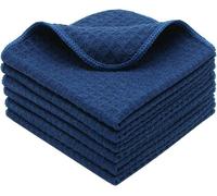 Torchons de Cuisine, Super Absorbant Microfibre Chiffon nettoyant, Serviettes de Cuisine,Lavette Bleu Marin 6 Pack, 30cmx30cm