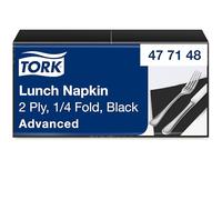 Serviette de table en ouate Tork Lunch 33 x 33 cm, noir - Paquet de 200