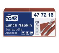 Tork 477216 Serviettes Lunch Advanced couleur terracotta / 2 plis - 33cm x 32,6cm - 10 x 200 serviettes