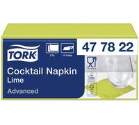 Tork 477822, Serviettes cocktail Limone / Serviettes de qualité supérieure avec pliage en quatre / 12 x 200 (2400) serviettes / 23,8 x 24 cm (largeur x longueur)