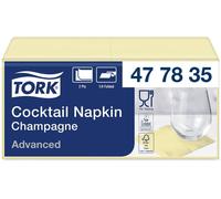 Tork 477835, Serviettes cocktail Champagne / cocktail, qualité supérieure, pliage en quatre, 12 x 200 (2400) serviettes, dimensions : 23,8 x 24 cm (largeur x longueur)