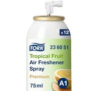 Tork Aérosol Désodorisant Fruits Tropicaux A1, parfum frais, 12 flacons x 75ml, 236051