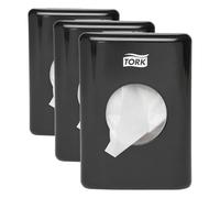 Tork Distributeur de sachets pour Serviettes hygiéniques Noir B5, Elevation, 1 pièce, 14 x 3.6 x 10 cm, 566008 (Lot de 3)