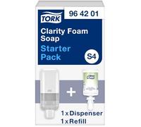 Tork Pack de démarrage, désinfectant, S4, 964201 | Distributeur et 1 consommable Savon Mousse limpide, Blanc, pour Distributeur de Savon et de