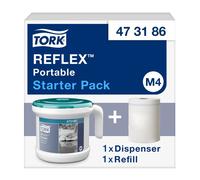 Tork Reflex Starter pack Distributeur portable de papier d'essuyage à dévidage central pour bobine M4 + 1 bobine 473186